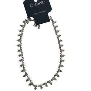 RSVP Hypo-Allergenic Choker Style Silver Tone 17" Necklace-NWT